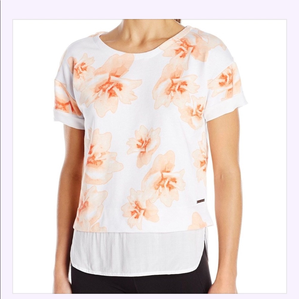Marc New York peach and white shirt